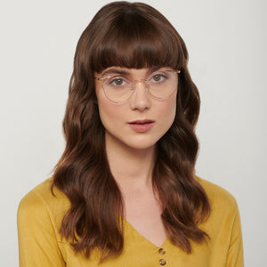 Gold Round Full Rim Unisex Eyeglasses by John Jacobs-136679
