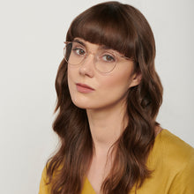 Load image into Gallery viewer, Gold Round Full Rim Unisex Eyeglasses by John Jacobs-136679