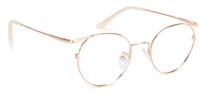 Gold Round Full Rim Unisex Eyeglasses by John Jacobs-136679