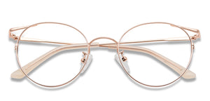 Gold Round Full Rim Unisex Eyeglasses by John Jacobs-136679