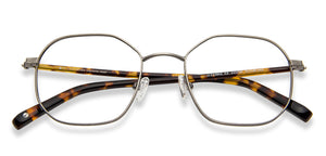 Grey Hexagonal Full Rim Unisex Eyeglasses by John Jacobs-141233