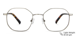 Grey Hexagonal Full Rim Unisex Eyeglasses by John Jacobs-141233