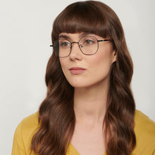 Load image into Gallery viewer, Black Hexagonal Full Rim Unisex Eyeglasses by John Jacobs-136682