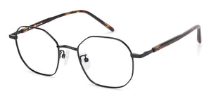 Black Hexagonal Full Rim Unisex Eyeglasses by John Jacobs-136682