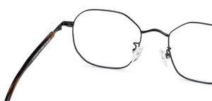 Black Hexagonal Full Rim Unisex Eyeglasses by John Jacobs-136682