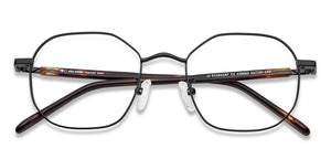 Black Hexagonal Full Rim Unisex Eyeglasses by John Jacobs-136682