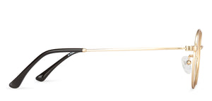 Gold Round Full Rim Unisex Eyeglasses by John Jacobs-136694