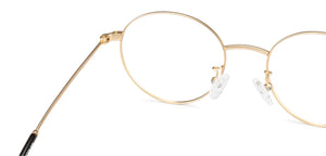 Gold Round Full Rim Unisex Eyeglasses by John Jacobs-136694