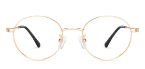 Gold Round Full Rim Unisex Eyeglasses by John Jacobs-136694