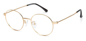 Gold Round Full Rim Unisex Eyeglasses by John Jacobs-136694