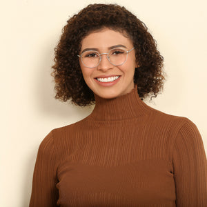 Silver Round Full Rim Unisex Eyeglasses by John Jacobs-137723