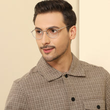 Load image into Gallery viewer, Silver Round Full Rim Unisex Eyeglasses by John Jacobs-137723