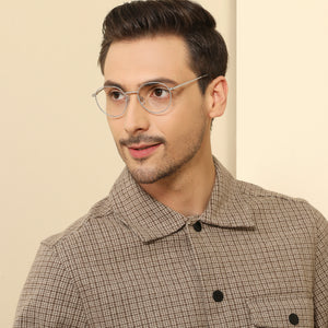 Silver Round Full Rim Unisex Eyeglasses by John Jacobs-137723