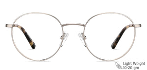 Silver Round Full Rim Unisex Eyeglasses by John Jacobs-137723