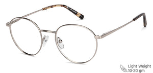 Silver Round Full Rim Unisex Eyeglasses by John Jacobs-137723