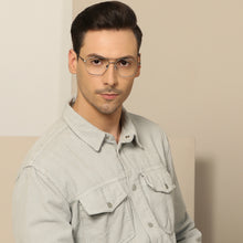 Load image into Gallery viewer, Gunmetal Aviator Full Rim Unisex Eyeglasses by John Jacobs-137726