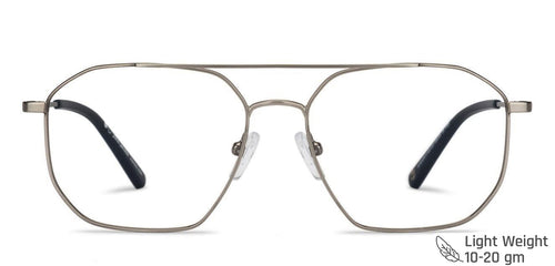 Gunmetal Aviator Full Rim Unisex Eyeglasses by John Jacobs-137726