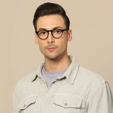 Load image into Gallery viewer, Black Round Full Rim Unisex Eyeglasses by John Jacobs Computer Glasses-143412