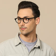 Load image into Gallery viewer, Black Round Full Rim Unisex Eyeglasses by John Jacobs Computer Glasses-143412