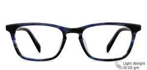 Blue Rectangle Full Rim Unisex Eyeglasses by John Jacobs Computer Glasses-143419