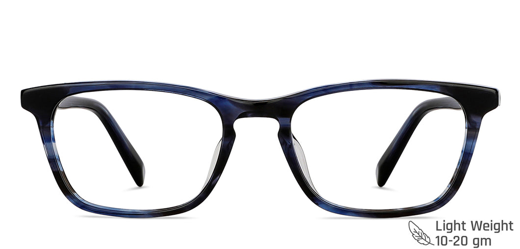 Blue Rectangle Full Rim Unisex Eyeglasses by John Jacobs Computer Glasses-143419