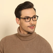 Load image into Gallery viewer, Black Rectangle Full Rim Unisex Eyeglasses by John Jacobs Computer Glasses-143420