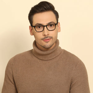Black Rectangle Full Rim Unisex Eyeglasses by John Jacobs Computer Glasses-143420