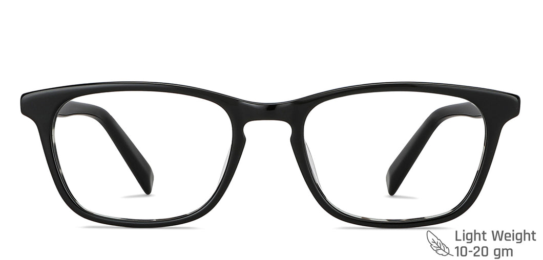 Black Rectangle Full Rim Unisex Eyeglasses by John Jacobs Computer Glasses-143420