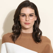 Load image into Gallery viewer, Gold Round Full Rim Unisex Eyeglasses by John Jacobs JJ-137910
