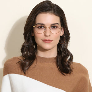 Gold Round Full Rim Unisex Eyeglasses by John Jacobs JJ-137910