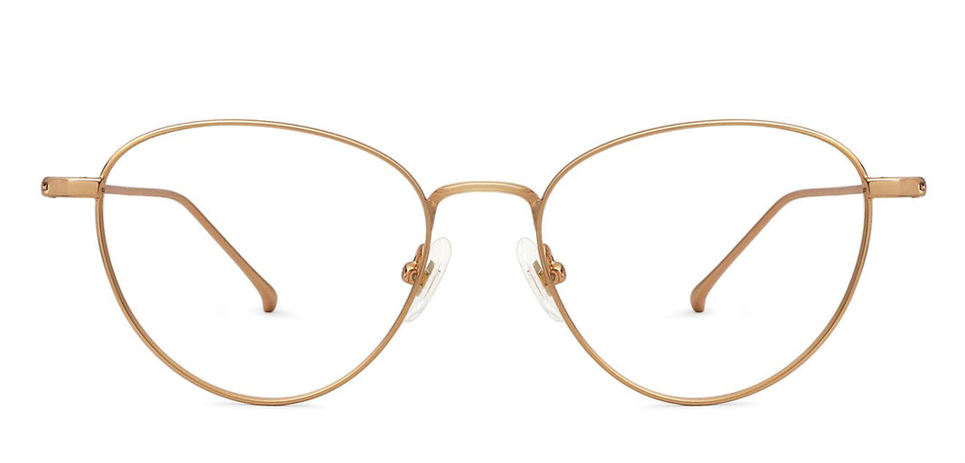 Gold Round Full Rim Unisex Eyeglasses by John Jacobs JJ-137910