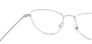 Silver Cat Eye Full Rim Women Eyeglasses by John Jacobs Computer Glasses-144864