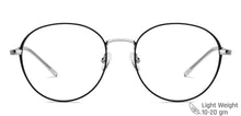 Load image into Gallery viewer, Black Round Full Rim Unisex Eyeglasses by John Jacobs-148387