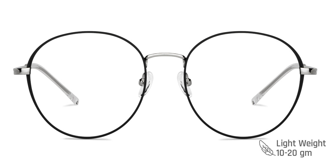 Black Round Full Rim Unisex Eyeglasses by John Jacobs-148387