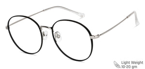 Black Round Full Rim Unisex Eyeglasses by John Jacobs-148387