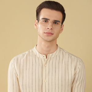Silver Square Full Rim Unisex Eyeglasses by John Jacobs Computer Glasses-144390