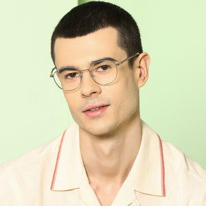 Silver Round Full Rim Unisex Eyeglasses by John Jacobs-138338