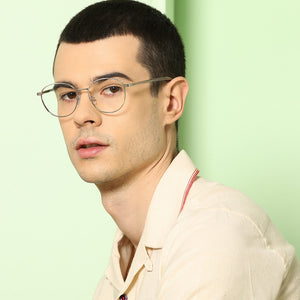 Silver Round Full Rim Unisex Eyeglasses by John Jacobs-138338