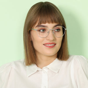 Silver Round Full Rim Unisex Eyeglasses by John Jacobs-138338