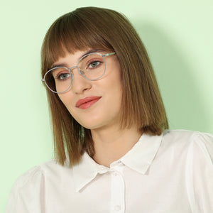 Silver Round Full Rim Unisex Eyeglasses by John Jacobs-138338