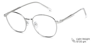Silver Round Full Rim Unisex Eyeglasses by John Jacobs-138338