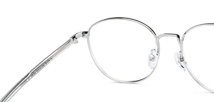 Silver Round Full Rim Unisex Eyeglasses by John Jacobs-138338