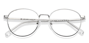 Silver Round Full Rim Unisex Eyeglasses by John Jacobs-138338