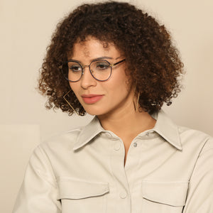 Blue Hexagonal Full Rim Unisex Eyeglasses by John Jacobs Computer Glasses-144399