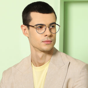 Blue Hexagonal Full Rim Unisex Eyeglasses by John Jacobs Computer Glasses-144399