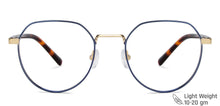 Load image into Gallery viewer, Blue Hexagonal Full Rim Unisex Eyeglasses by John Jacobs Computer Glasses-144399