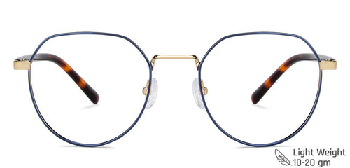 Blue Hexagonal Full Rim Unisex Eyeglasses by John Jacobs Computer Glasses-144399