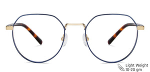 Blue Hexagonal Full Rim Unisex Eyeglasses by John Jacobs Computer Glasses-144399