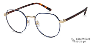 Blue Hexagonal Full Rim Unisex Eyeglasses by John Jacobs Computer Glasses-144399