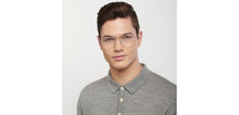 Load image into Gallery viewer, Silver Rectangle Half Rim Unisex Eyeglasses by John Jacobs-138358